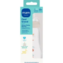 Best MAM Feel Good Glass Bottle Babyfles 260 ML Uni