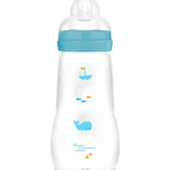 Sale MAM Feel Good Glass Bottle Babyfles 260 ML Blue