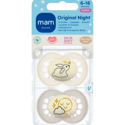 Discount MAM Original Fopspenen Night 6-16 maanden Uni 2 stuks