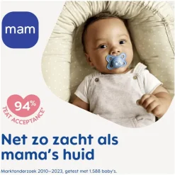 New MAM Original Fopspenen Plain 0-6 maanden 2 stuks Blue