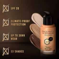 New Max Factor Facefinity Foundation 30 ML Caramel/C85