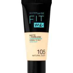 Hot Maybelline New York Fit Me Matte + Poreless Foundation 30 ML 105 Natural Ivory
