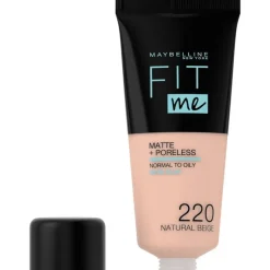 Hot Maybelline New York Fit Me Matte + Poreless Foundation 30 ML 220 Natural Beige