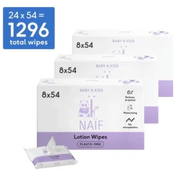 Clearance Naïf Plasticvrije Lotion Billendoekjes 24x54 stuks