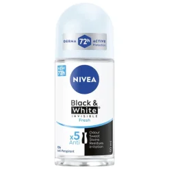 Hot NIVEA Black & White Invisible Pure Deodorant Roller 50 ML
