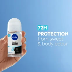 Hot NIVEA Black & White Invisible Pure Deodorant Roller 50 ML