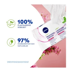 Clearance NIVEA 3-in-1 Reinigingsdoekjes Droge Huid 25 stuks
