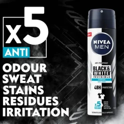 Clearance NIVEA MEN Black & White Invisible Fresh Deodorant Spray 150 ML