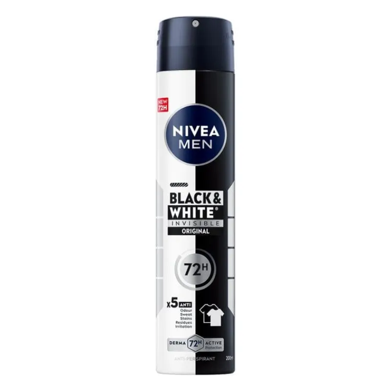 Discount NIVEA MEN Black & White Invisible Deodorant Spray 200 ML