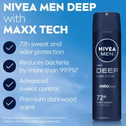 Clearance NIVEA MEN Deep Darkwood Deodorant Spray 150 ML