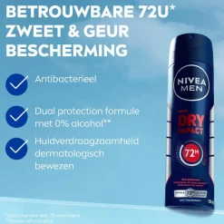 Discount NIVEA MEN Dry Impact Deodorant Spray 150 ML