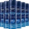 Outlet NIVEA MEN Fresh Active Deodorant Spray 150 ML Multipack 6 stuks