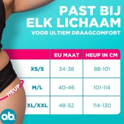 Discount OB o.b.® Herbruikbaar Menstruatie Ondergoed Zwart XL/XXL