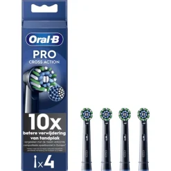 Outlet Oral-B Cross Action Opzetborstels Zwart - 4 Stuks