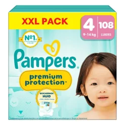 Hot Pampers Premium Protection XXL Pack Luiers Maat 4 9-14 KG 108 Stuks