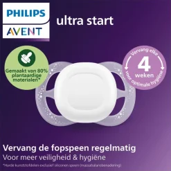 Outlet Philips Avent Fopspeen Ultra Start 0-2 M Double Pack Day 2 pack - mixed - SCF075/15