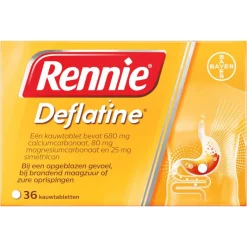 Hot Rennie Deflatine Kauwtabletten Bij Opgeblazen Gevoel Of Winderigheid 36 Stuks