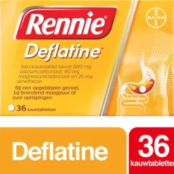 Hot Rennie Deflatine Kauwtabletten Bij Opgeblazen Gevoel Of Winderigheid 36 Stuks