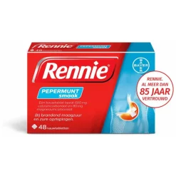 Sale Rennie Pepermunt Kauwtabletten Bij Brandend Maagzuur 48 stuks