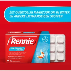 Sale Rennie Pepermunt Kauwtabletten Bij Brandend Maagzuur 48 stuks