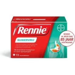 Outlet Rennie Suikervrij Kauwtabletten Bij Brandend Maagzuur 72 Stuks