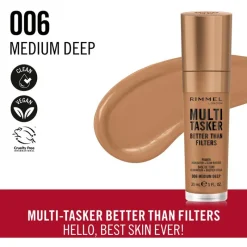 Clearance Rimmel London Multi-Tasker Better Than Filters Primer 006 Medium Deep