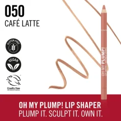 New Rimmel London Oh My Plump! Lip Liner - Nude - 050 Café Latte 050 Cafe Latte