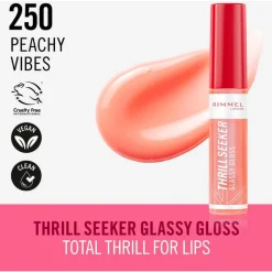 Best Rimmel London Thrill Seeker Glassy Gloss Lipgloss 10 ML 250 Peachy Vibes