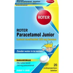 Roter Paracetamol smelttablet 250 mg Junior 20 tabletten