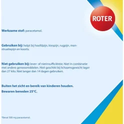 Roter Paracetamol smelttablet 500 mg 20 tabletten