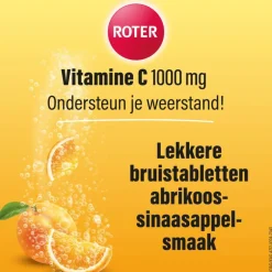 Online Roter Vitamine C Bruis 1000 mg Abrikoos-Sinaasappel 20 bruistabletten
