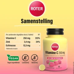 Discount Roter Vitamine C Forte Weerstand Framboos 75 tabletten