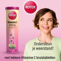 New Roter Vitamine C 1000mg Bruistabletten Appel/Zwarte Bes15 stuks