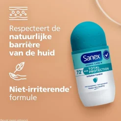 New Sanex Dermo Total Protection Deodorant Roller 50 ML