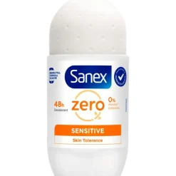 New Sanex Zero% Sensitive Deodorant Roller 50 ML