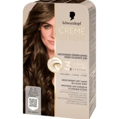 Outlet Schwarzkopf Creme Supreme Haarkleuring 6-0 Natuurlijk Lichtbruin