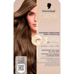 New Schwarzkopf Creme Supreme Haarkleuring 7-42 Nude Beige Donkerblond