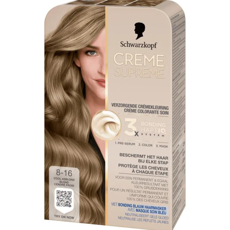 Hot Schwarzkopf Creme Supreme Haarkleuring 8-16 Cool Asblond