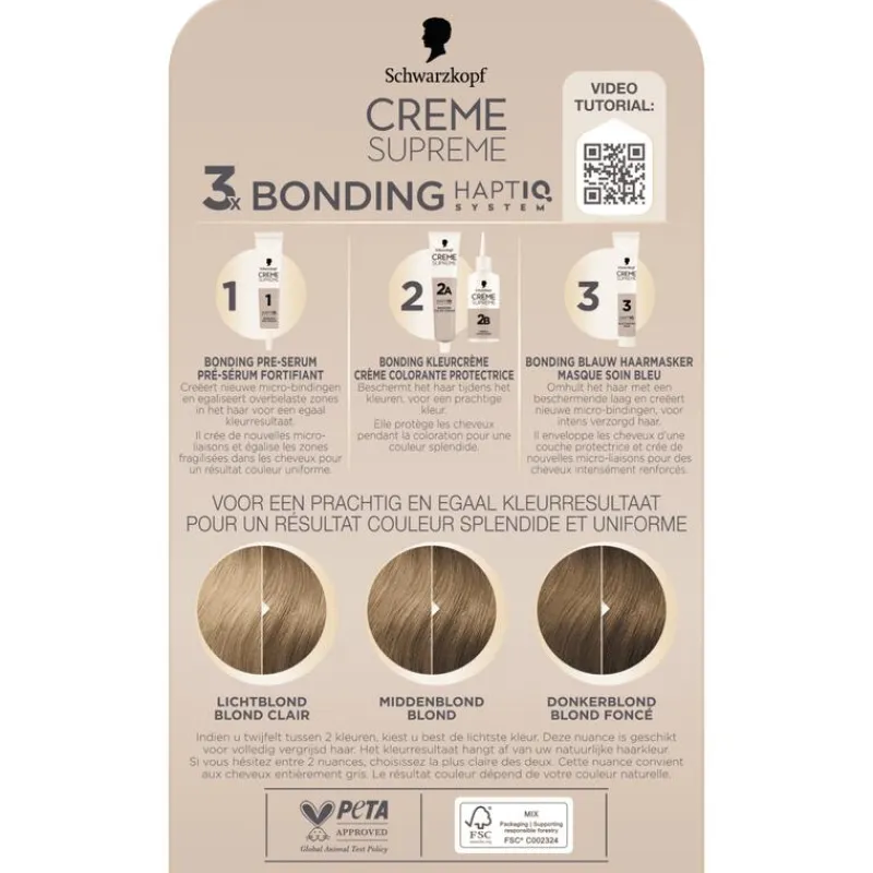 Hot Schwarzkopf Creme Supreme Haarkleuring 8-16 Cool Asblond