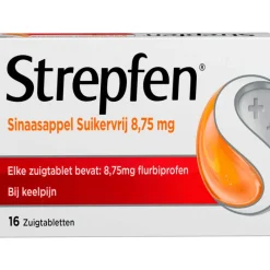 Hot Strepfen Sinaasappel Suikervrij 8,75 mg Zuigtabletten 16 Stuks