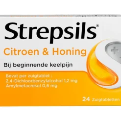 New Strepsils Citroen & Honing Zuigtabletten 24 Stuks