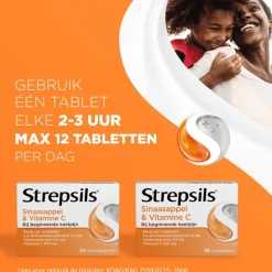 New Strepsils Sinaasappel & Vitamine C Zuigtabletten 36 Stuks