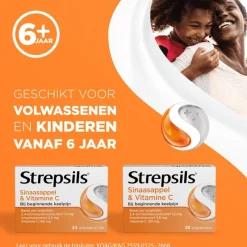 New Strepsils Sinaasappel & Vitamine C Zuigtabletten 36 Stuks