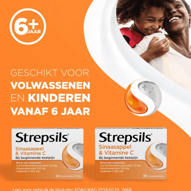 New Strepsils Sinaasappel & Vitamine C Zuigtabletten 36 Stuks