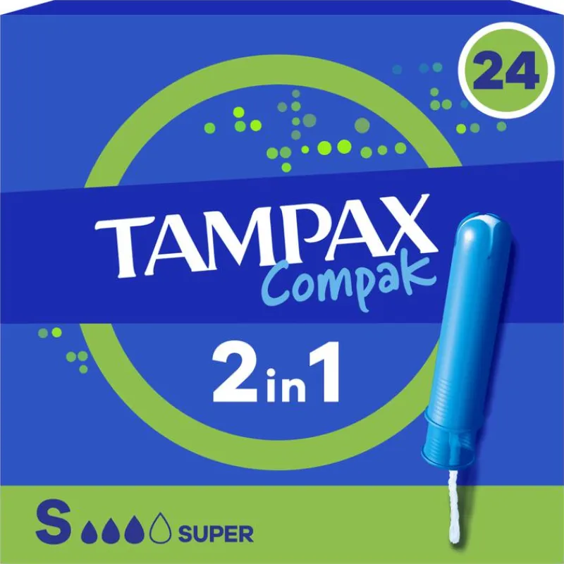 Clearance Tampax Compak Super Tampons Met Inbrenghuls 24 Stuks
