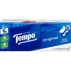 New Tempo Regular 4-Laags Zakdoekjes 10 pakjes