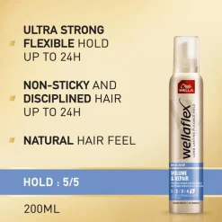 Outlet Wella Flex Volume & Repair Ultra Strong Hold Haarmousse 200 ML